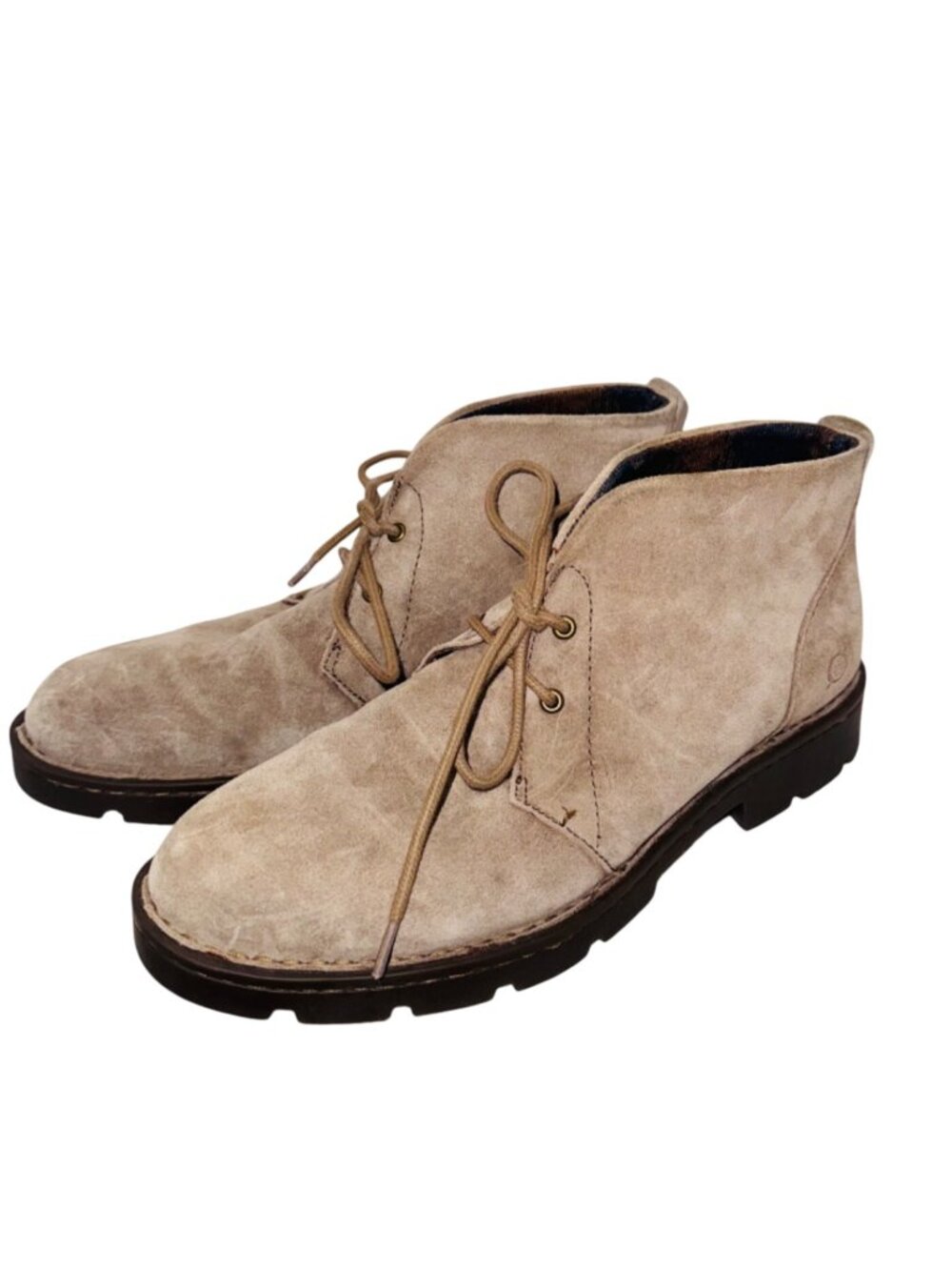 Born Banni Taupe Suede Chukka Bootie Lug Sole Cushion Comfort Boho Cottage Core